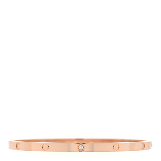 18K Pink Gold 6 Diamond Small LOVE Bracelet 17