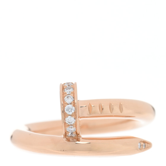 18K Pink Gold Diamond Juste Un Clou Ring 47 4