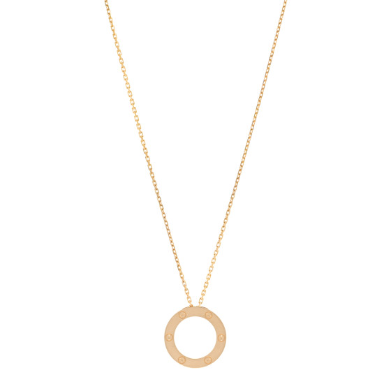 18K Yellow Gold LOVE Pendant Necklace