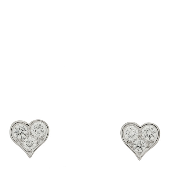 Platinum Diamond Heart Stud Earrings