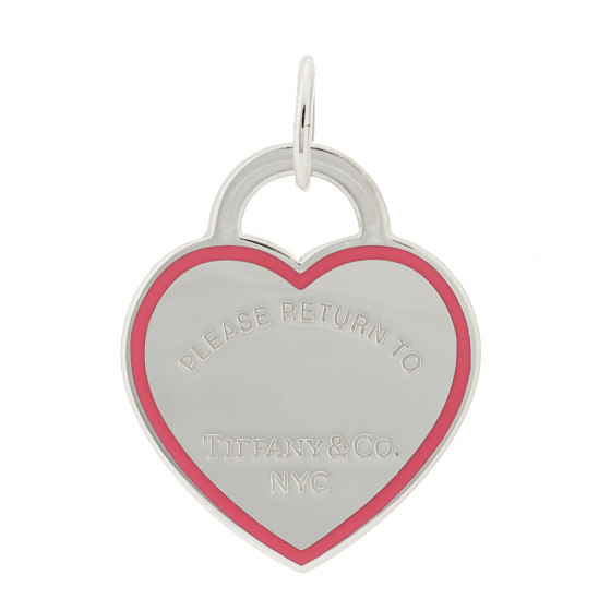 Sterling Silver Enamel Return to Tiffany Heart Tag Charm Pink
