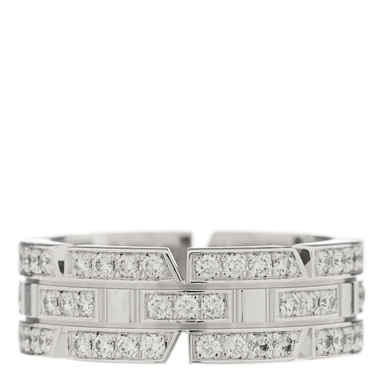 18K White Gold Diamond 6mm Tank Francaise Ring 46 3.75