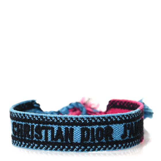 Woven Cotton J'Adior Friendship Bracelet Pink Fluorescent Blue