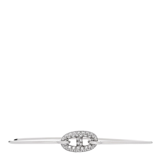 18K White Gold Diamond Farandole Bangle Bracelet SH