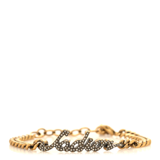 Metal Crystal J'Adior Chain Bracelet Gold