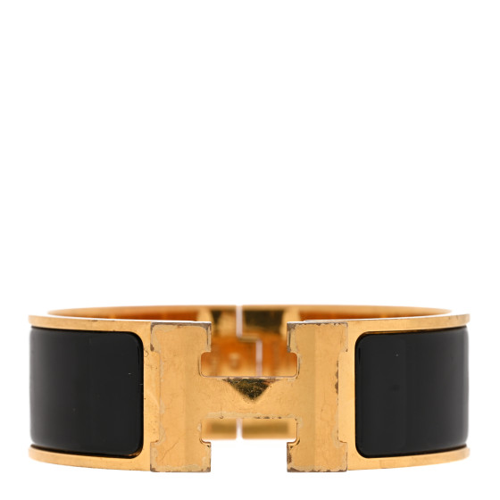 Enamel Wide Clic Clac H Bracelet PM Black