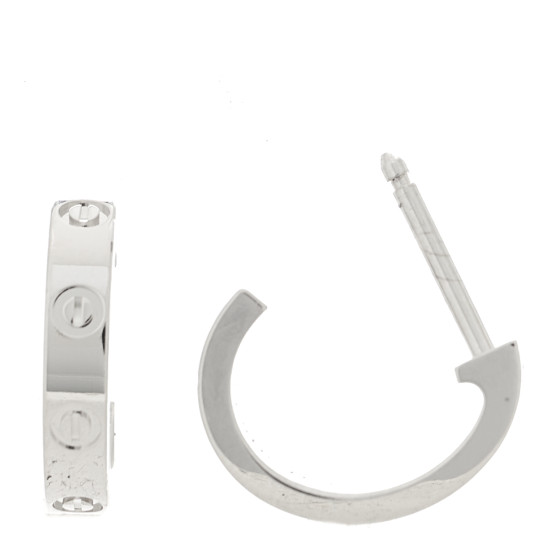 18K White Gold 5.5mm LOVE Hoop Earrings