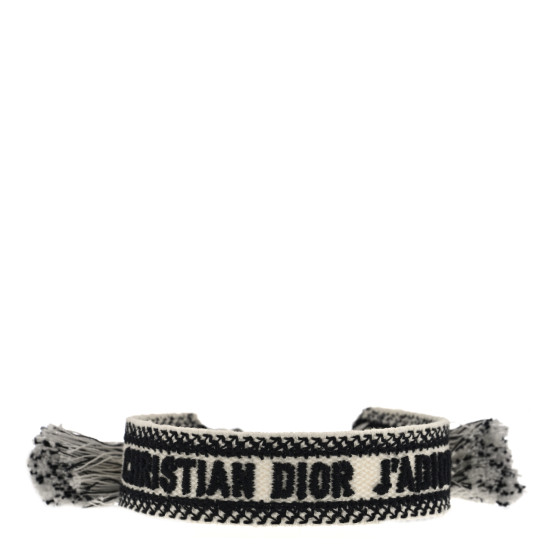 Woven Cotton J'Adior Friendship Bracelet White Black