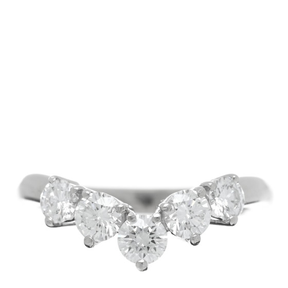 Platinum Diamond .72ct Curved Band Ring 49 5