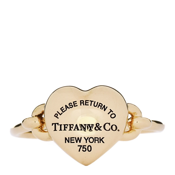 18K Yellow Gold Return to Tiffany Full Heart Ring 58 8.5