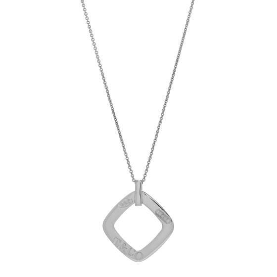 Sterling Silver 1837 Open Square Pendant Necklace