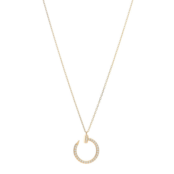 18K Yellow Gold Diamond Juste Un Clou Paved Pendant Necklace