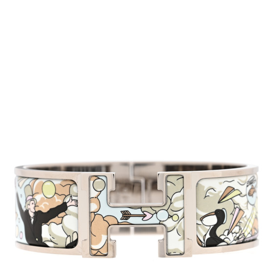 Enamel Wide Print Dans Les Nuages Clic Clac H Bracelet Songe Pastel