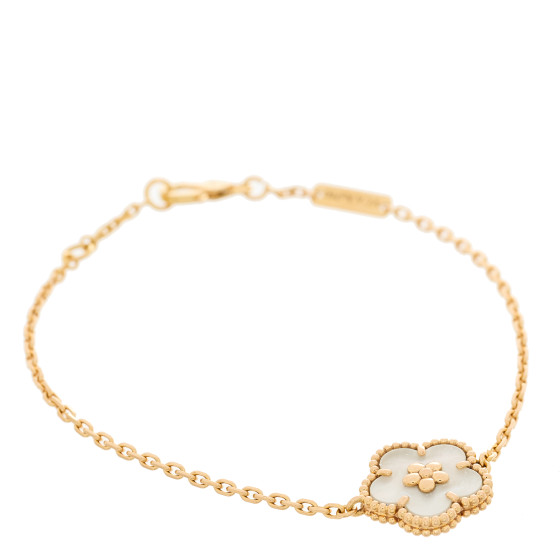 18K Rose Gold Mother Of Pearl Lucky Spring Plum Blossom Bracelet