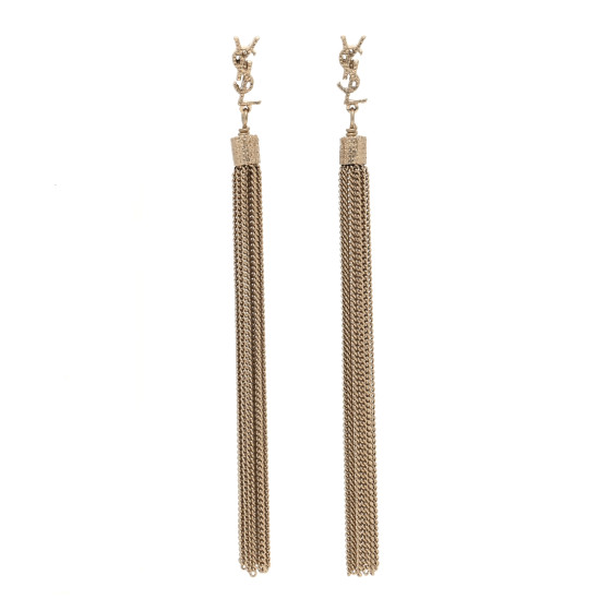 Metal Monogram Loulou Tassel Earrings Gold