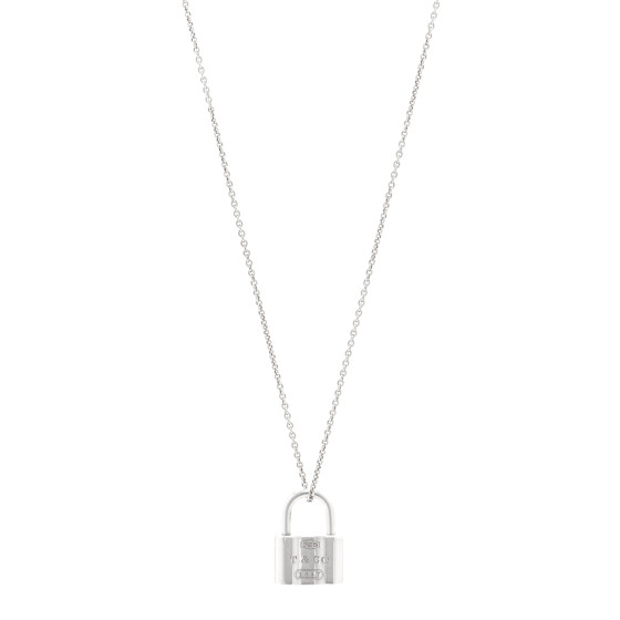Sterling Silver 1837 Lock Charm Pendant Necklace
