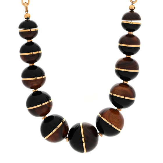 Resin Wood Necklace Black