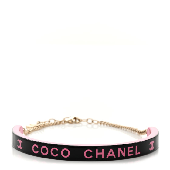 Resin Logo Choker Pink Black