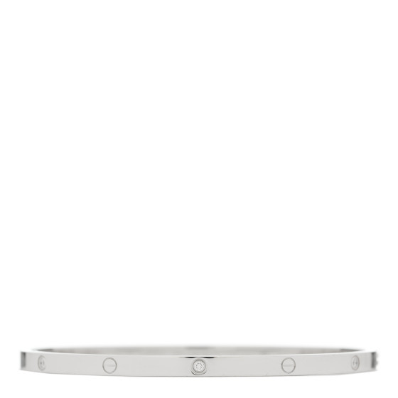 18K White Gold 6 Diamond Small LOVE Bracelet 19