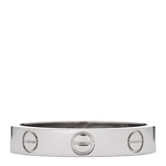 18K White Gold 3.5mm LOVE Wedding Band Ring 53 6.5