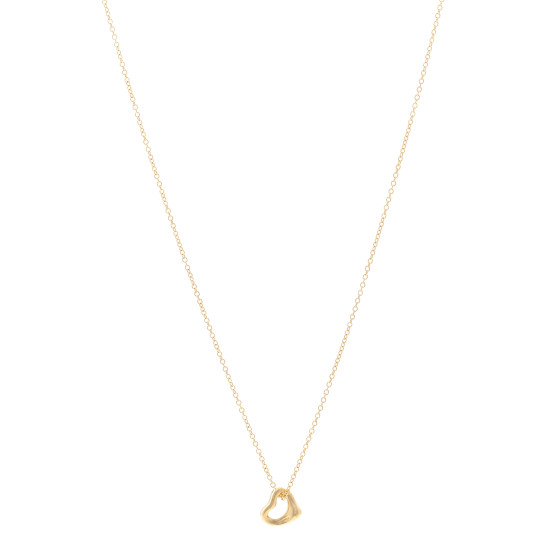 18K Yellow Gold 7mm Elsa Peretti Open Heart Pendant Necklace