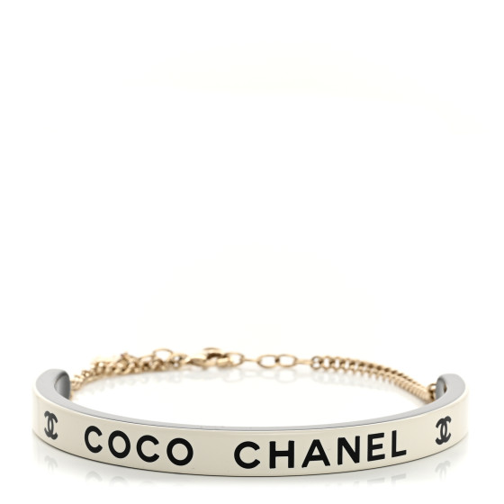 Resin Logo Choker White Black
