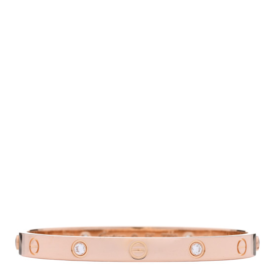 18K Pink Gold 4 Diamond LOVE Bracelet 17