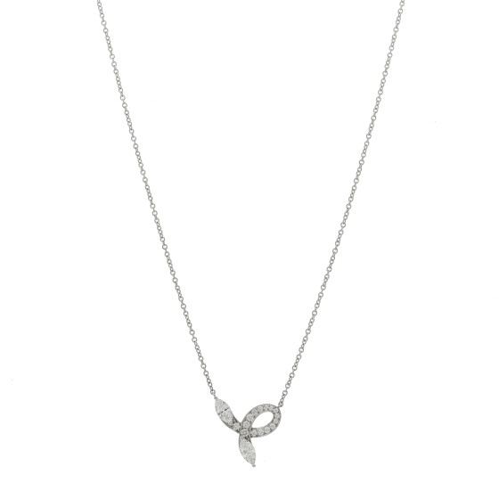 Platinum Diamond Victoria Bow Necklace