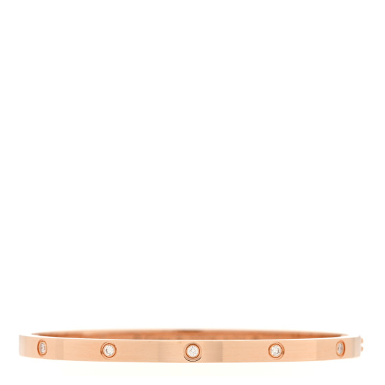 18K Pink Gold 10 Diamond Small LOVE Bracelet 16
