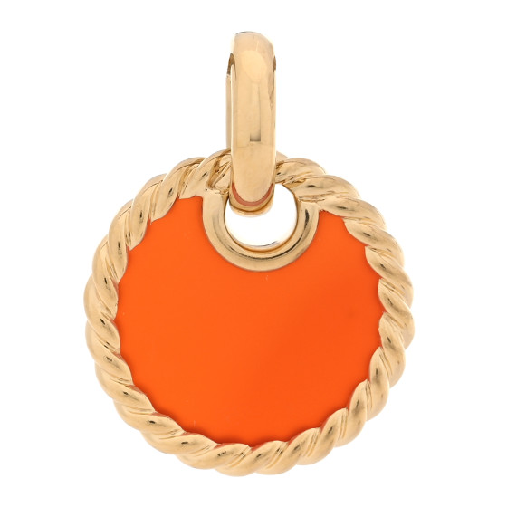 18K Yellow Gold Carnelian Elements Disc Pendant