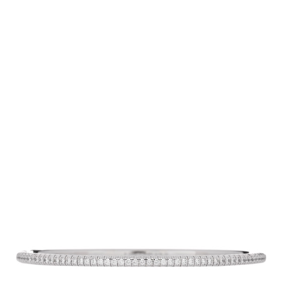 18K White Gold Diamond Etincelle de Cartier Bangle Bracelet 17