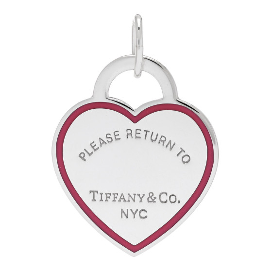 Sterling Silver Enamel Return to Tiffany Heart Tag Charm Pink