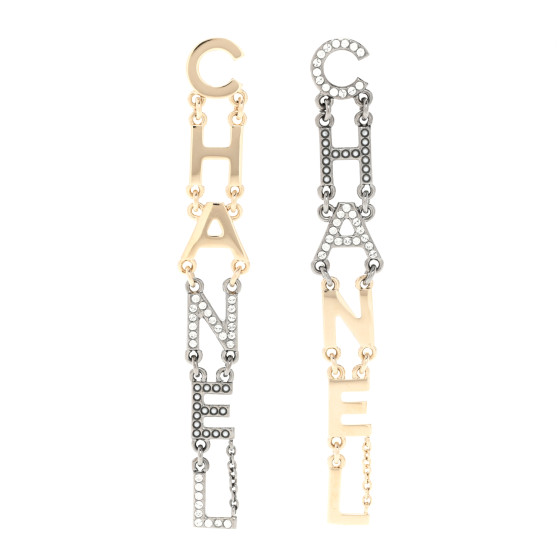Crystal Pearl Chanel Bright Young Things Earrings Gold Ruthenium