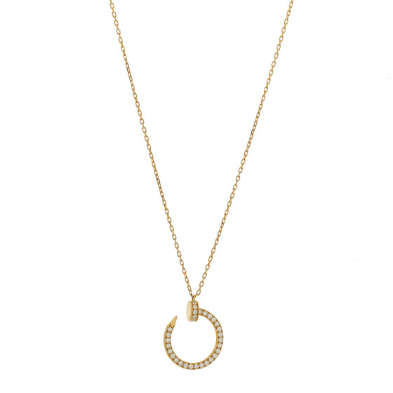 18K Yellow Gold Diamond Juste Un Clou Paved Pendant Necklace
