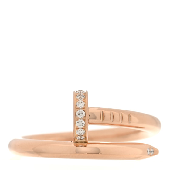18K Pink Gold Diamond Juste Un Clou Ring 55 7.25