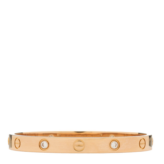 18K Pink Gold 4 Diamond LOVE Bracelet 16