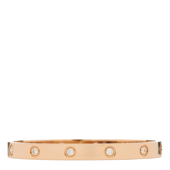 18K Pink Gold 10 Diamond LOVE Bracelet 17