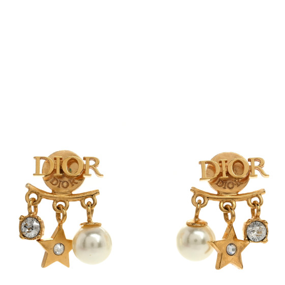 Pearl Crystal Dio(R)evolution Earrings Aged Gold
