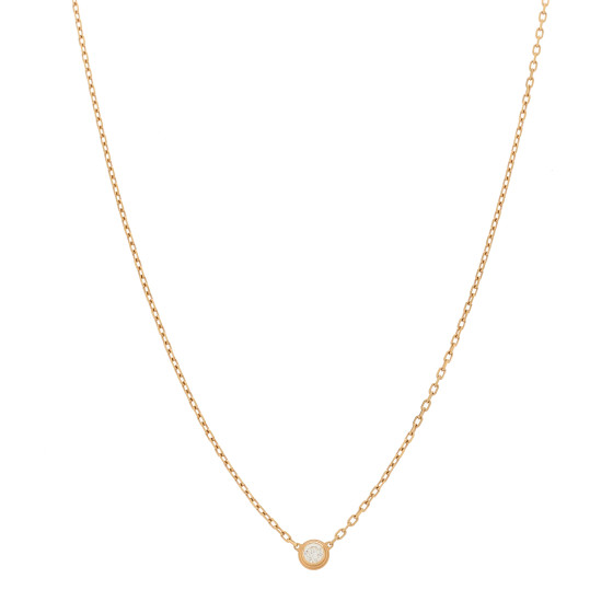18K Pink Gold Diamond SM D'Amour Pendant Necklace