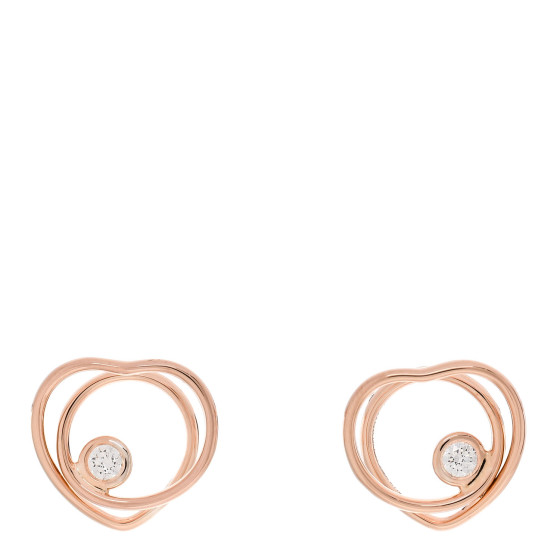 18K Rose Gold Diamond TPM Vertige Coeur Earrings