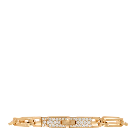 18K Rose Gold Diamond Pave PM Kelly Chaine Bracelet SH