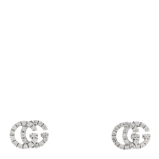 18K White Gold Diamond Mini Running G Earrings