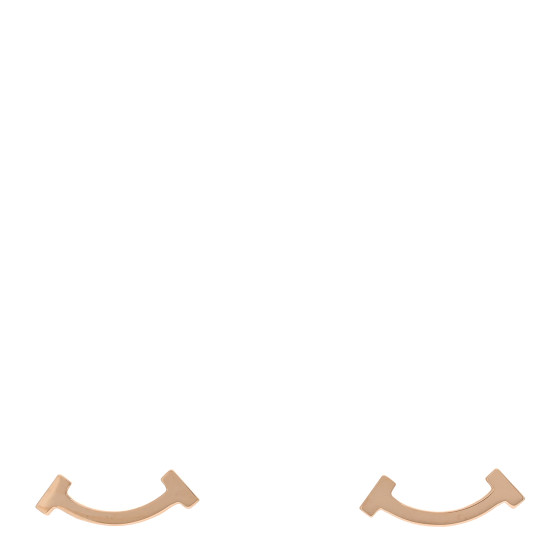 18K Rose Gold T Smile Stud Earrings