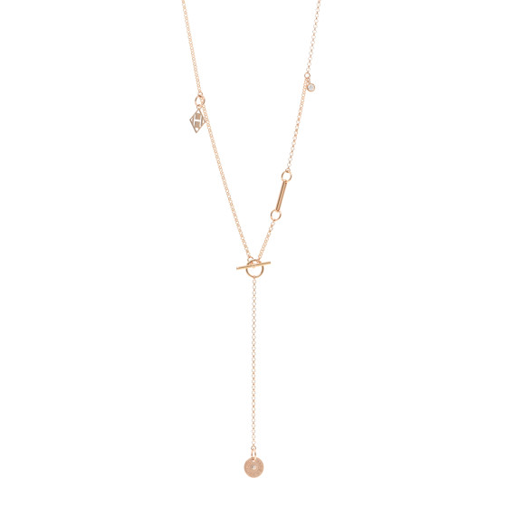18K Rose Gold Diamond Gambade Necklace