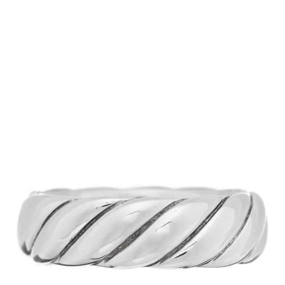 Sterling Silver 6mm Sculpted Cable Band Ring 52 6