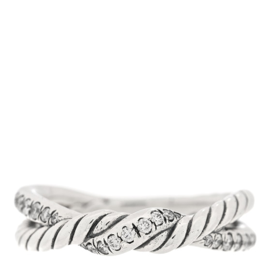 Sterling Silver Diamond Continuance Band Ring 56 7.5