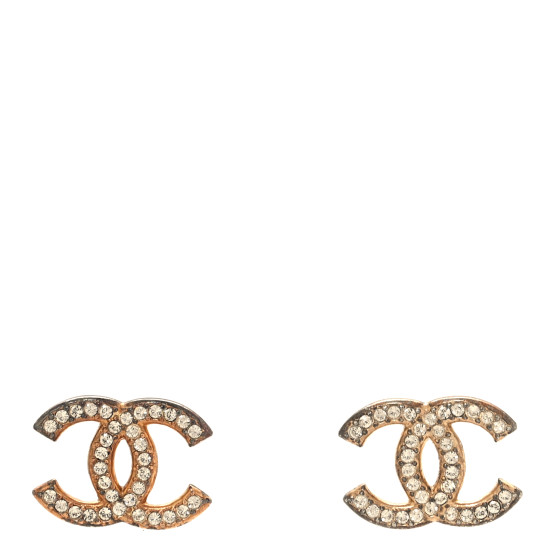 Crystal CC Earrings Light Gold