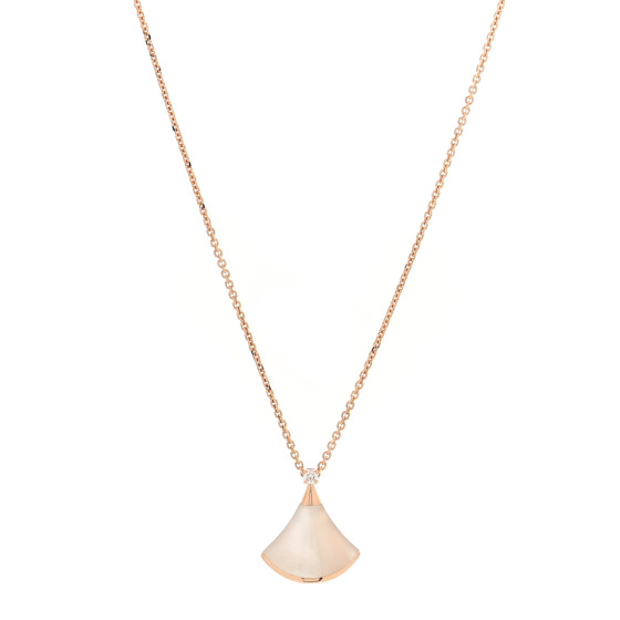 18K Rose Gold Diamond Mother of Pearl Small Divas' Dream Pendant Necklace