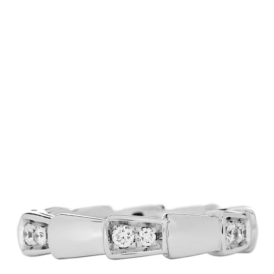 18K White Gold Diamond Serpenti Viper Band Ring 46 3.75