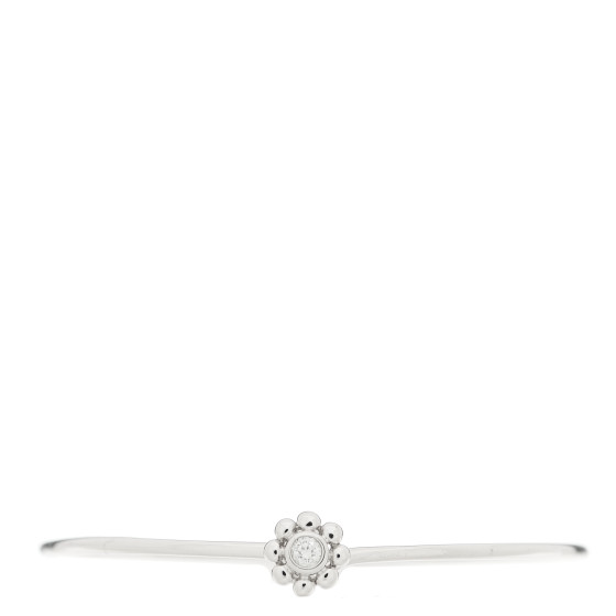 18K White Gold Diamond Flower Wire Bracelet